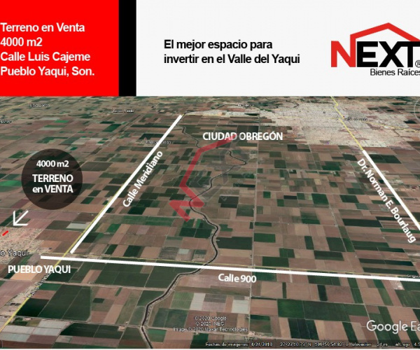 Terreno en venta en Pueblo Yaqui. Cajeme Sonora