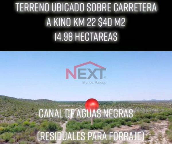 SE VENDE TERRENO EN CARRETERA A BAHIA DE KINO