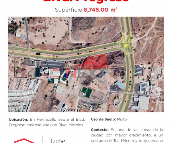 TERRENO EN VENTA SOBRE BLVD PROGRESO