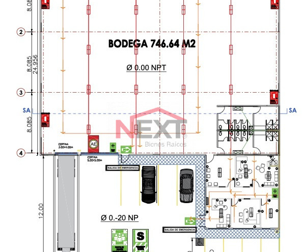 BODEGA INDUSTRIAL EN RENTA DE 746m2 MAS 100m2 DE OFICINAS POR LIBRAMIENTO OSCAR FLORES TAPIA