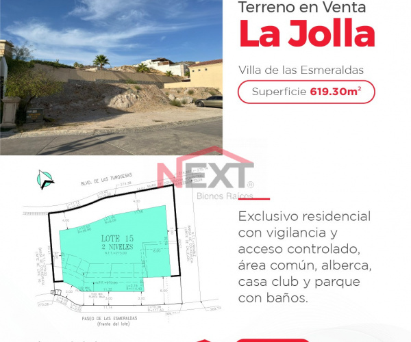 VENTA DE TERRENO RESIDENCIAL EN LA JOLLA SECCION ESMERALDA