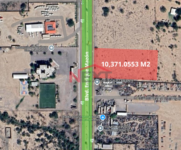 TERRENO EN VENTA SOBRE BLVD. ENRIQUE MAZON