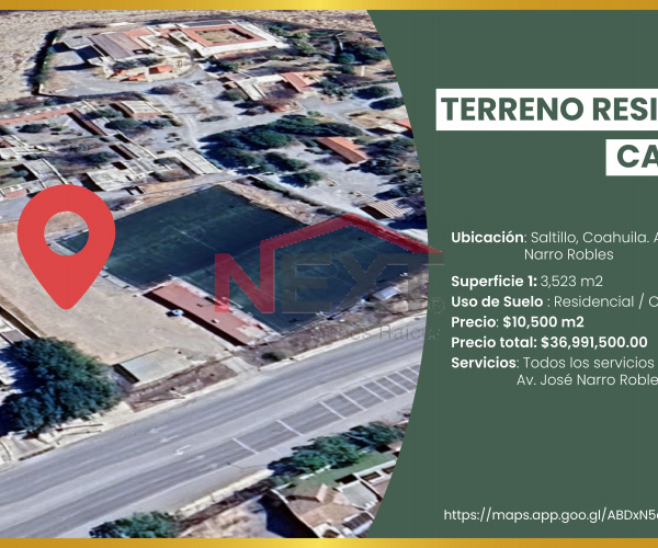 TERRENO COMERCIAL EN VENTA EN BLVD. JOSE NARRO ROBLES