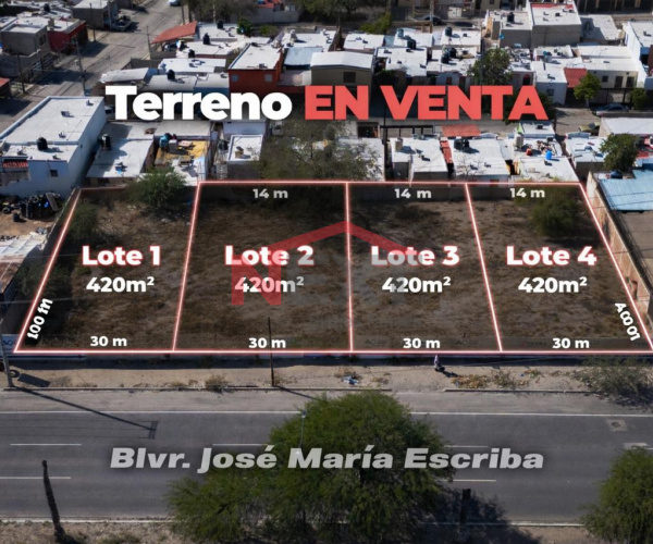 TERRENO EN VENTA SOBRE BLVD. JOSE MA.ESCRIBA