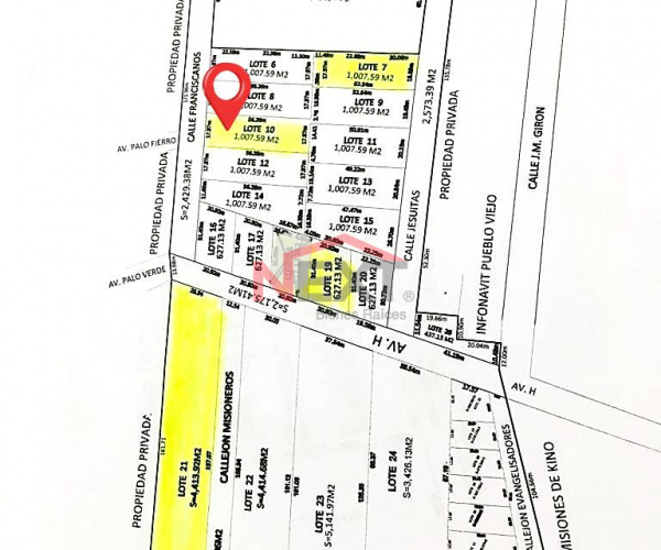 TERRENO EN VENTA EN COL. PUEBLO VIEJO EN CABORCA, SON.