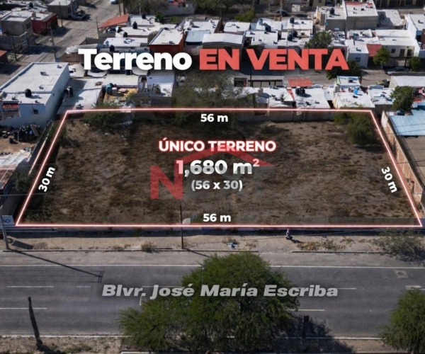 TERRENO EN VENTA SOBRE BLVD. JOSE MA.ESCRIBA
