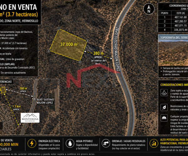 TERRENO EN VENTA EN JOYAS DEL BACHOCO