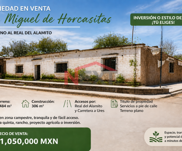 PROPIEDAD EN VENTA EN SAN MIGUEL DE HORCASITAS